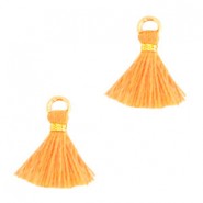 Ibiza style mini Tassel 1cm Gold-orange peel